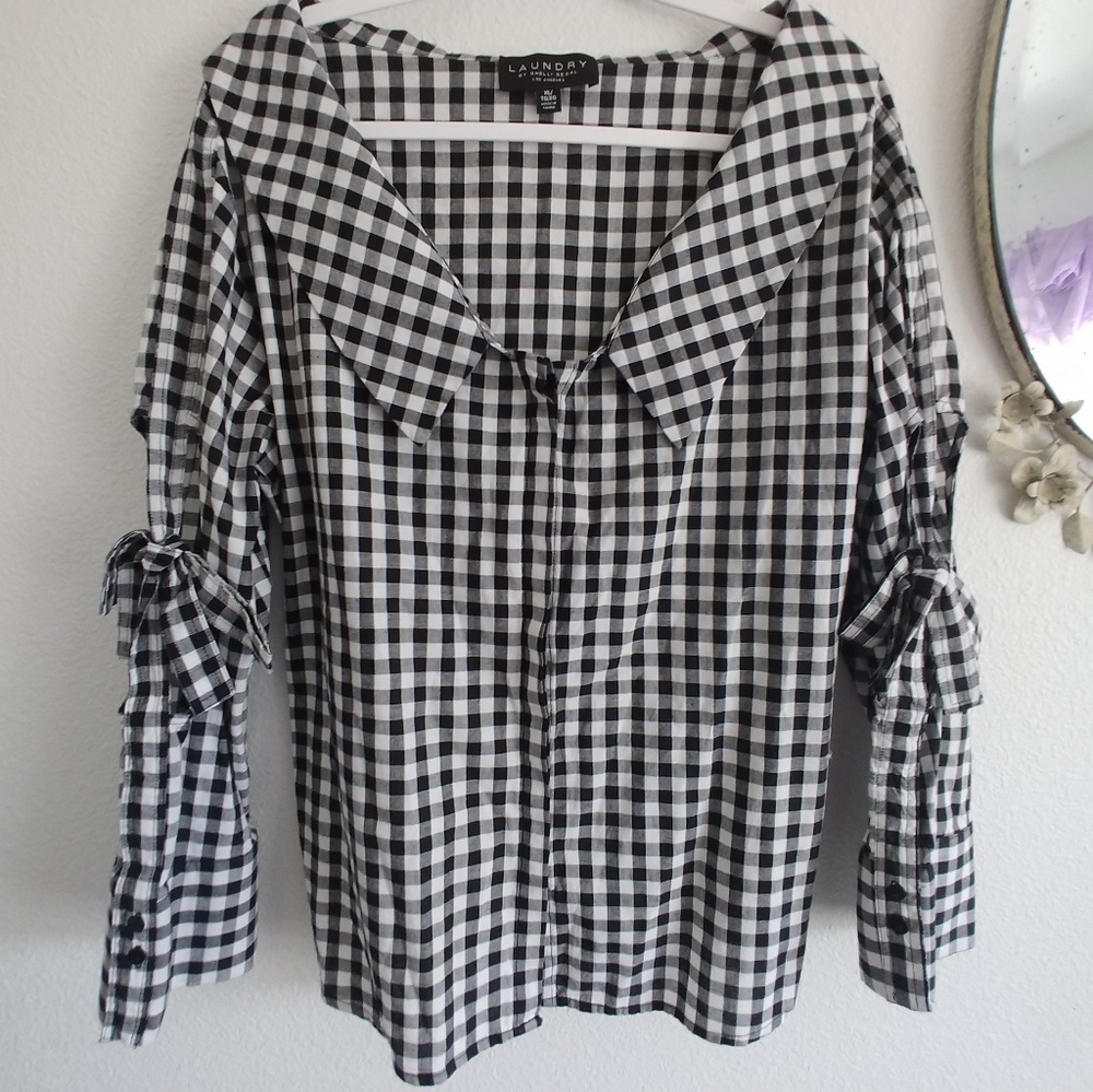 Laundry blk & wht cotton top